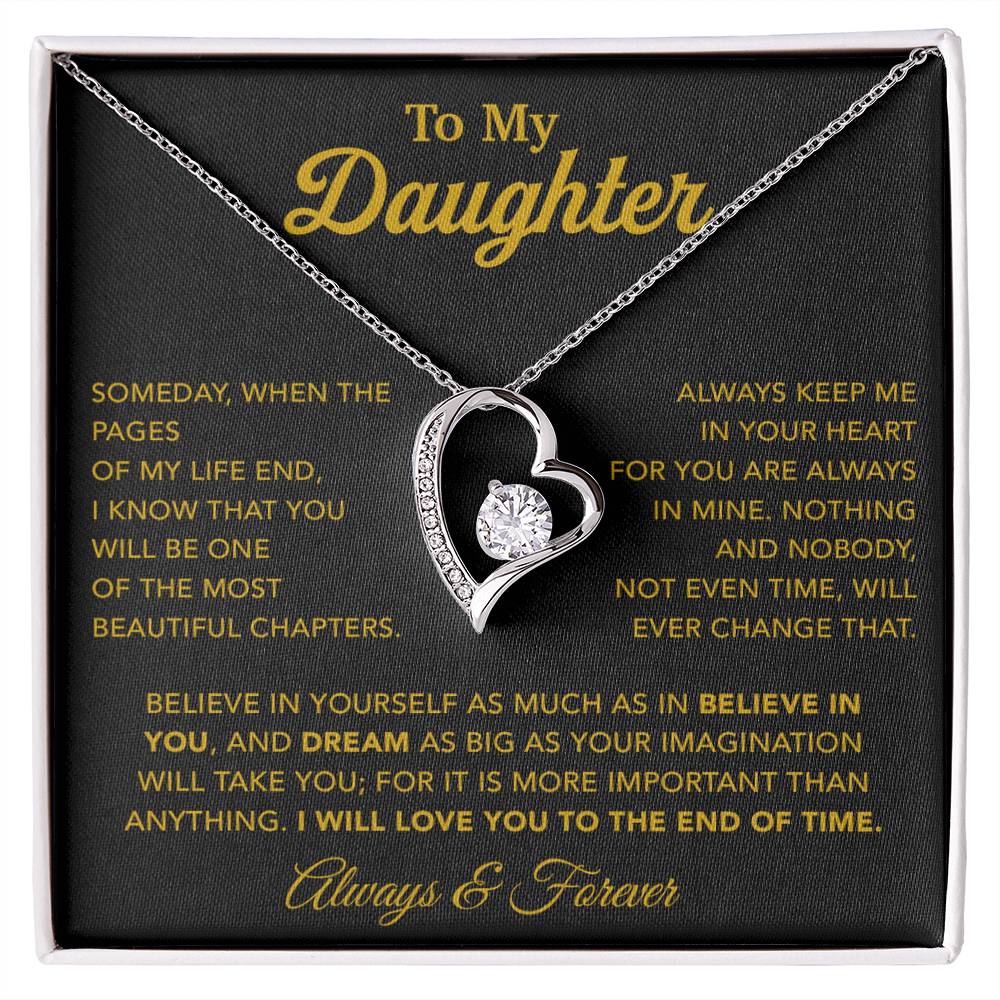 To My Daughter Necklace, Gift for Daughter from Dad, Father Daughter Necklace 12_6_Gold