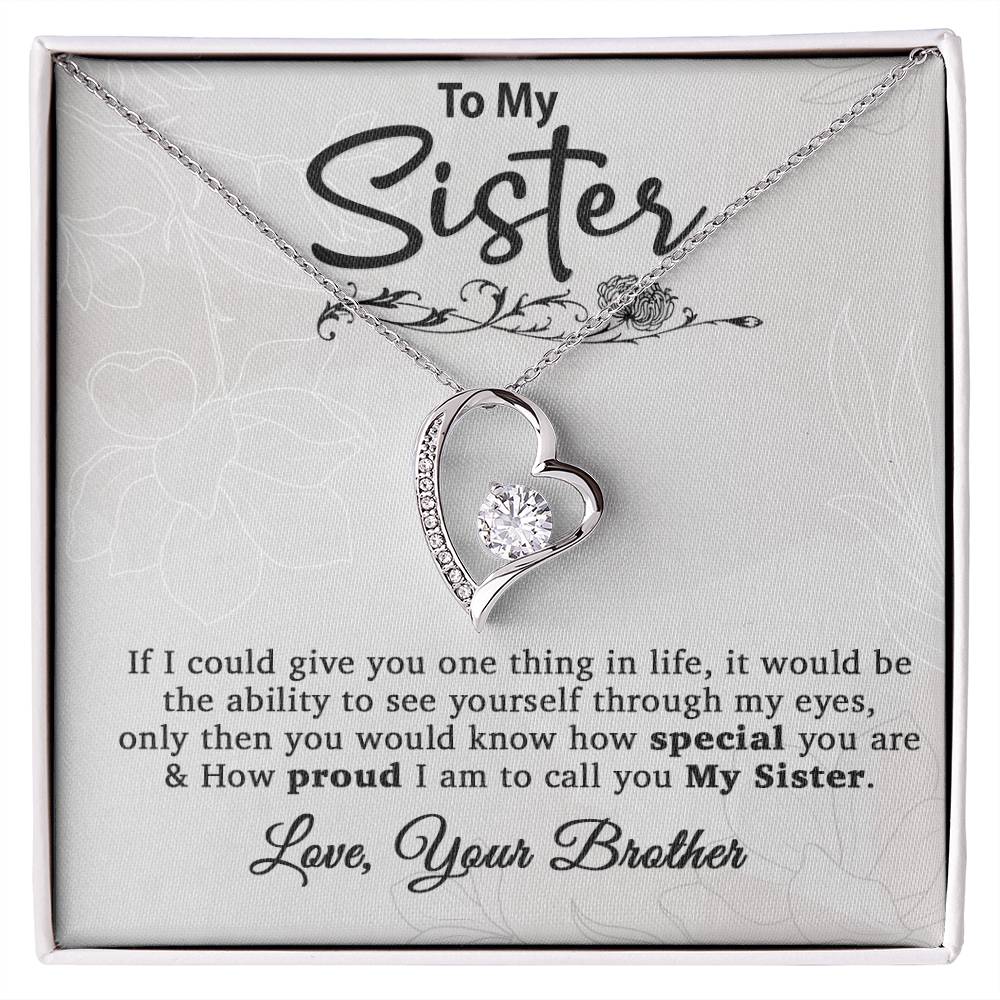 To My Sister Necklace, Brother to Sister, Birthday gift For Sister from Brother
