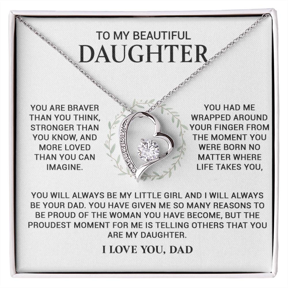 To My Daughter Necklace, Daughter Gift From Dad, Birthday Gift for Daughter