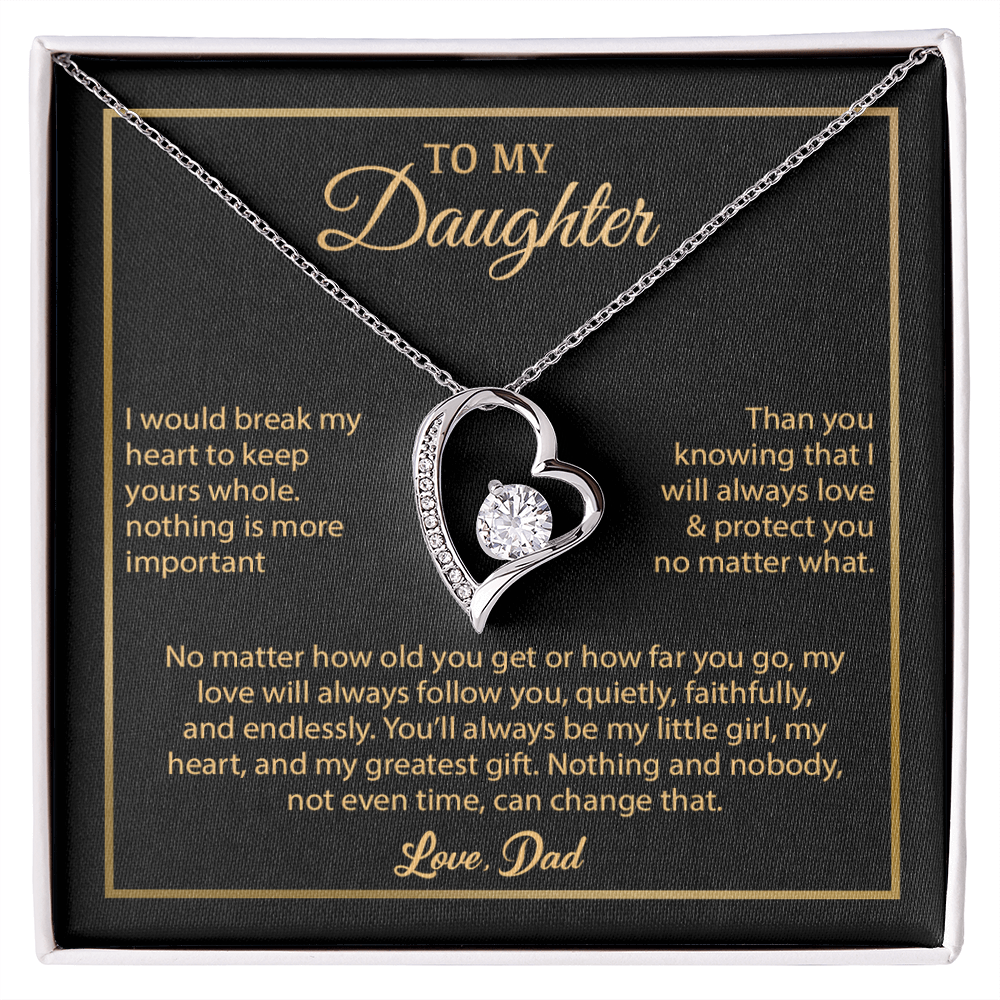 To My Daughter Necklace, Gift for Daughter from Dad, Father Daughter Necklace 4_6_Gold