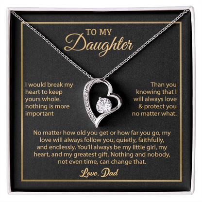 To My Daughter Necklace, Gift for Daughter from Dad, Father Daughter Necklace 4_6_Gold