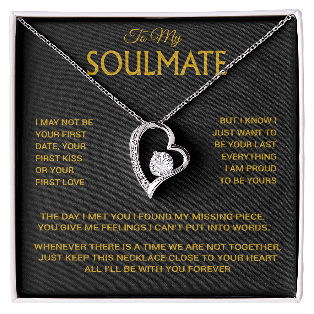 To My Soulmate Necklace, Soulmate Gift, Gift For Girlfriend, Valentines Gift 14_2_Gold