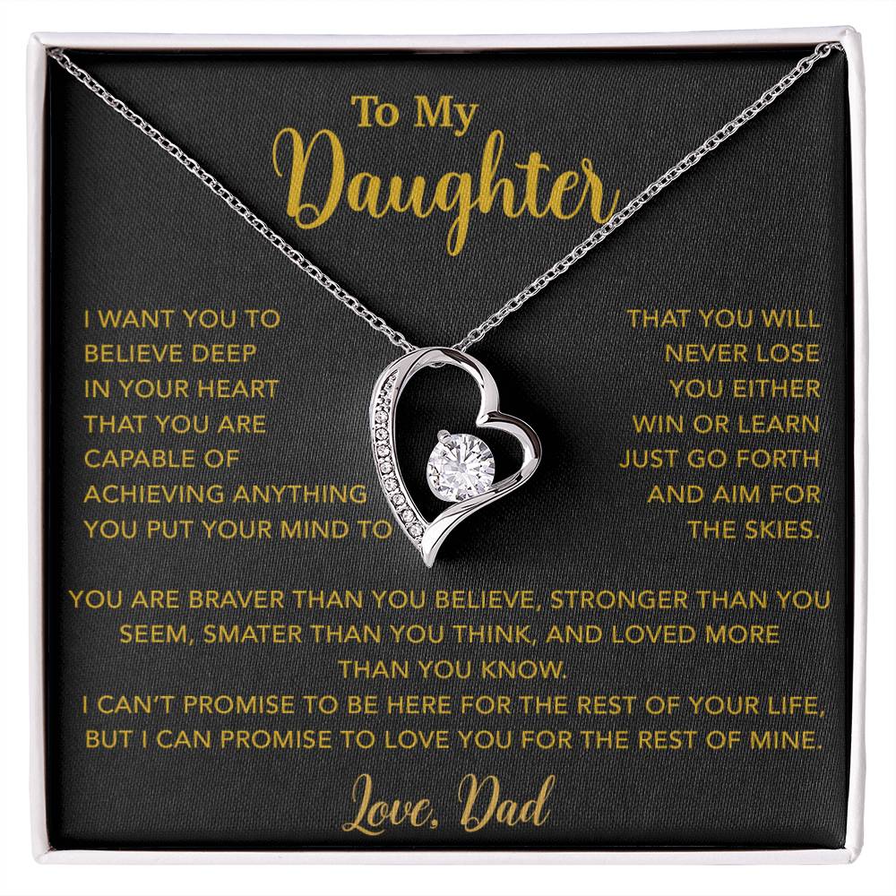To My Daughter Necklace, Gift for Daughter from Dad, Father Daughter Necklace 18_5_Gold
