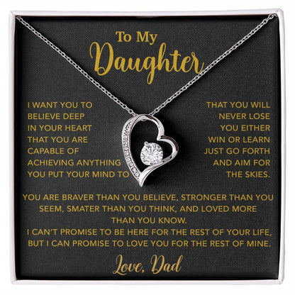 To My Daughter Necklace, Gift for Daughter from Dad, Father Daughter Necklace 18_5_Gold