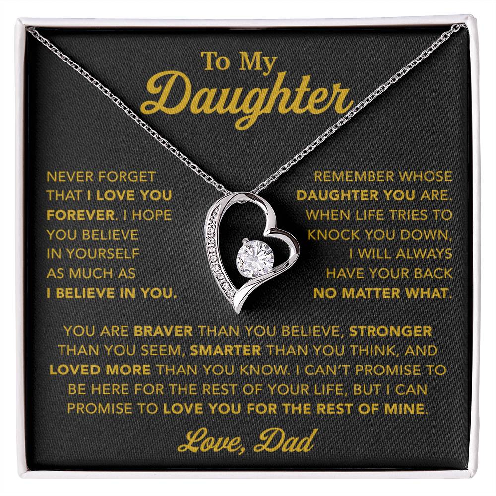 To My Daughter Necklace, Gift for Daughter from Dad, Father Daughter Necklace 30_11_Gold