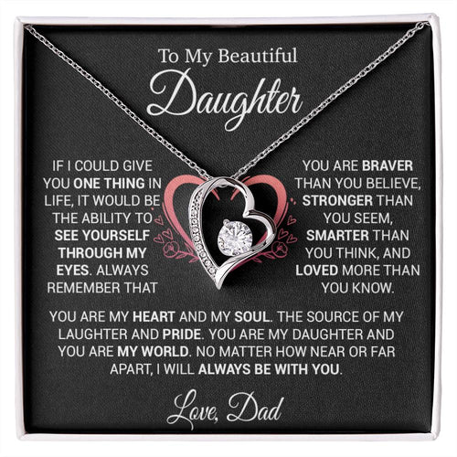 To My Daughter Necklace from Dad, Necklace for Daughter from Dad, Father Daughter Necklace