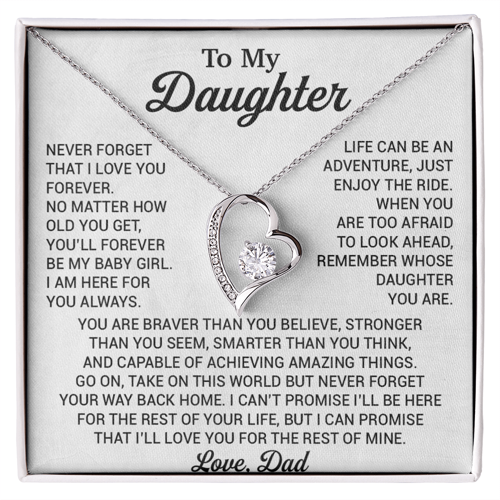 To My Daughter Necklace, Daughter Father Necklace, Daughter Gift From Dad 22_8_White
