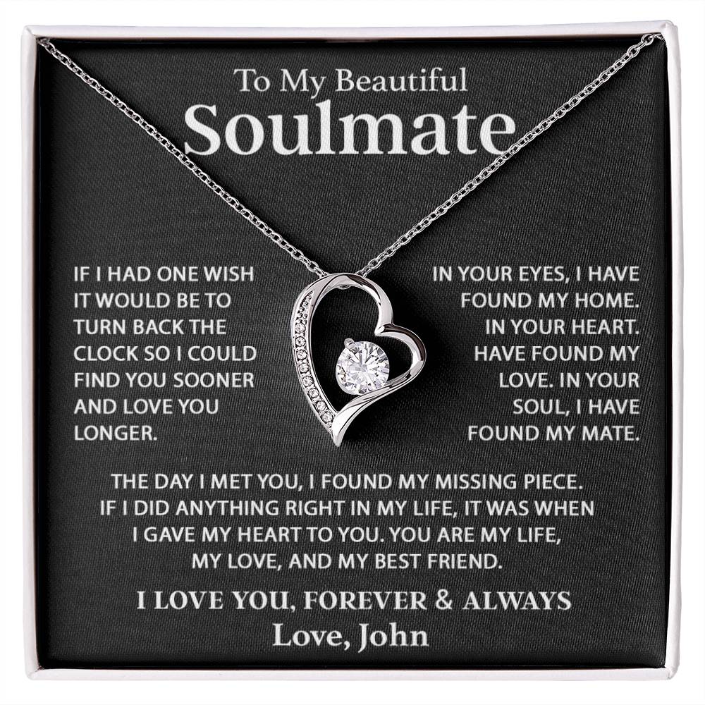 Custom To My Soulmate Necklace Gift For Girlfriend Wife Birthday Gifts Christmas Gifts