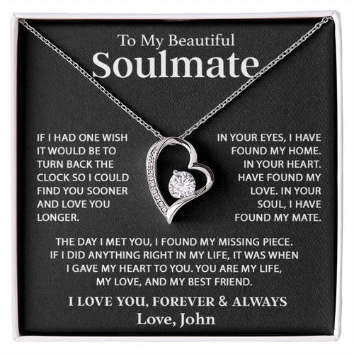 Custom To My Soulmate Necklace Gift For Girlfriend Wife Birthday Gifts Christmas Gifts