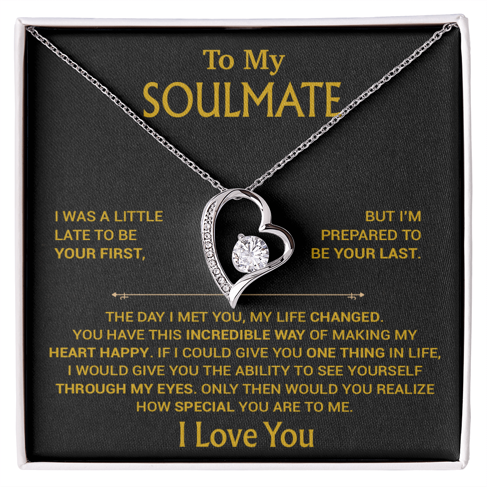 To My Soulmate Necklace, Soulmate Gift, Gift For Girlfriend, Christmas Gift 23_8_Gold