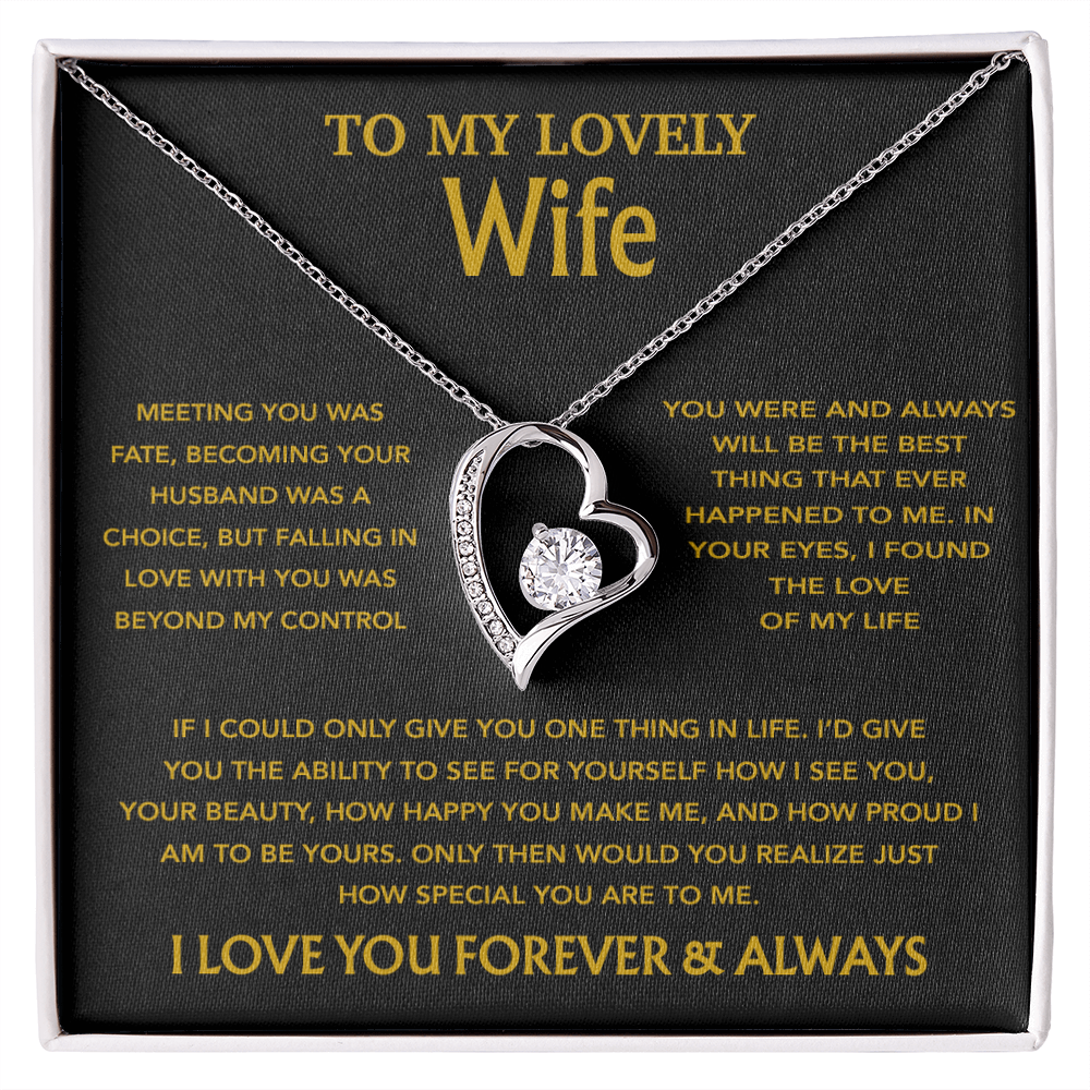 To My Wife Necklace, Christmas Gifts For Wife, Anniversary Cute Gift For Wife_Gold