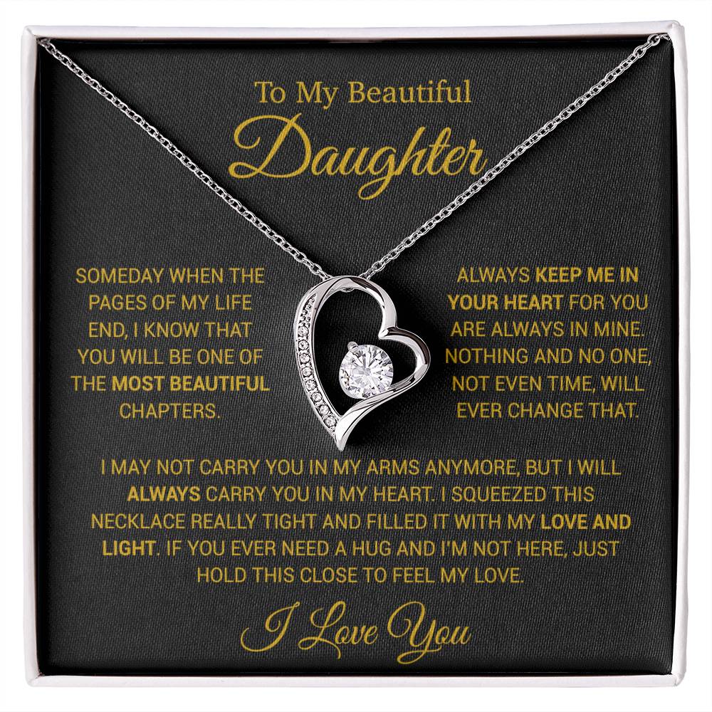 To My Daughter Necklace, Gift for Daughter from Dad, Daughter Father Necklace 14_12_Gold