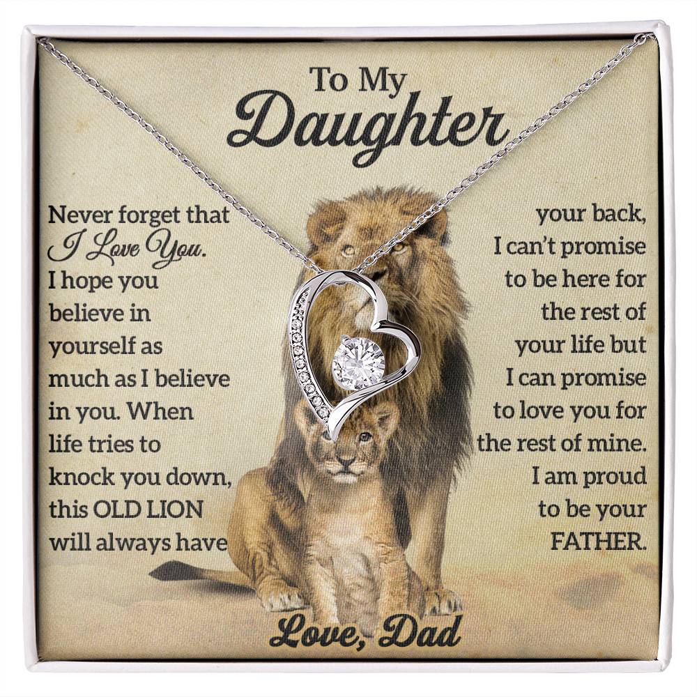 To My Daughter Lion Necklace, Daughter Birthday Gift, Lion Dad Gift