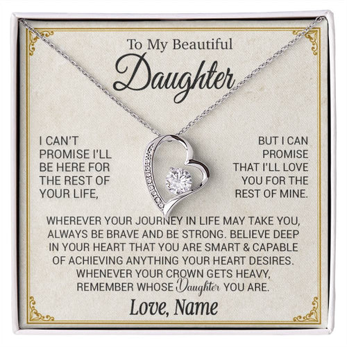 Custom To My Daughter Necklace,Daughter Gift From Mom, Dad, Daughter Necklace