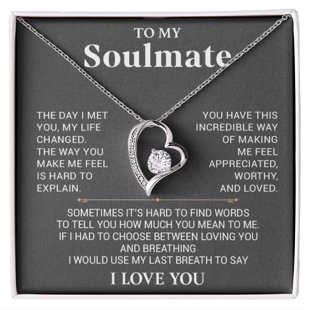 To My Soulmate Necklace, Anniversary Gift, Birthday Gift For Wife From Husband