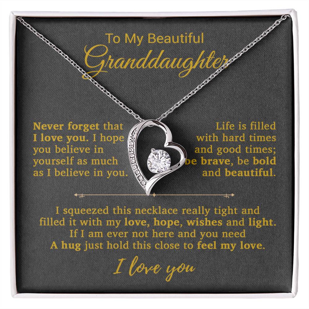 To My Granddaughter Necklace, Birthday Gift For Granddaughter, Birthday Gifts 14_9_Gold