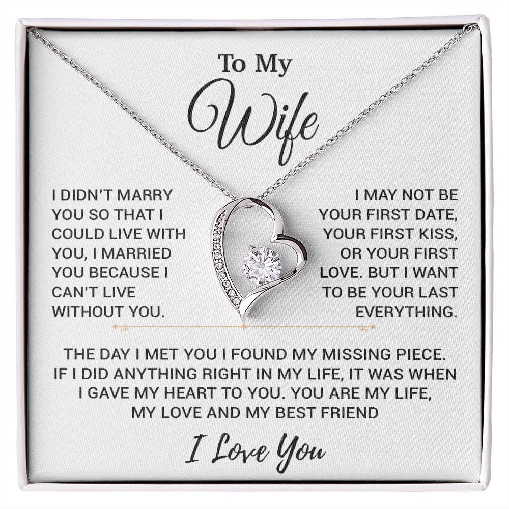 To My Wife Necklace, Christmas Gifts For Women, Anniversary Gift For Wife 16_11_White