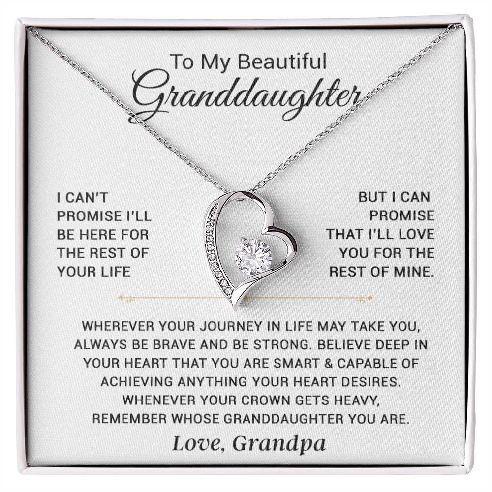 To My Granddaughter Necklace, Granddaughter Gift from Grandpa, Christmas Gift 5_11_White