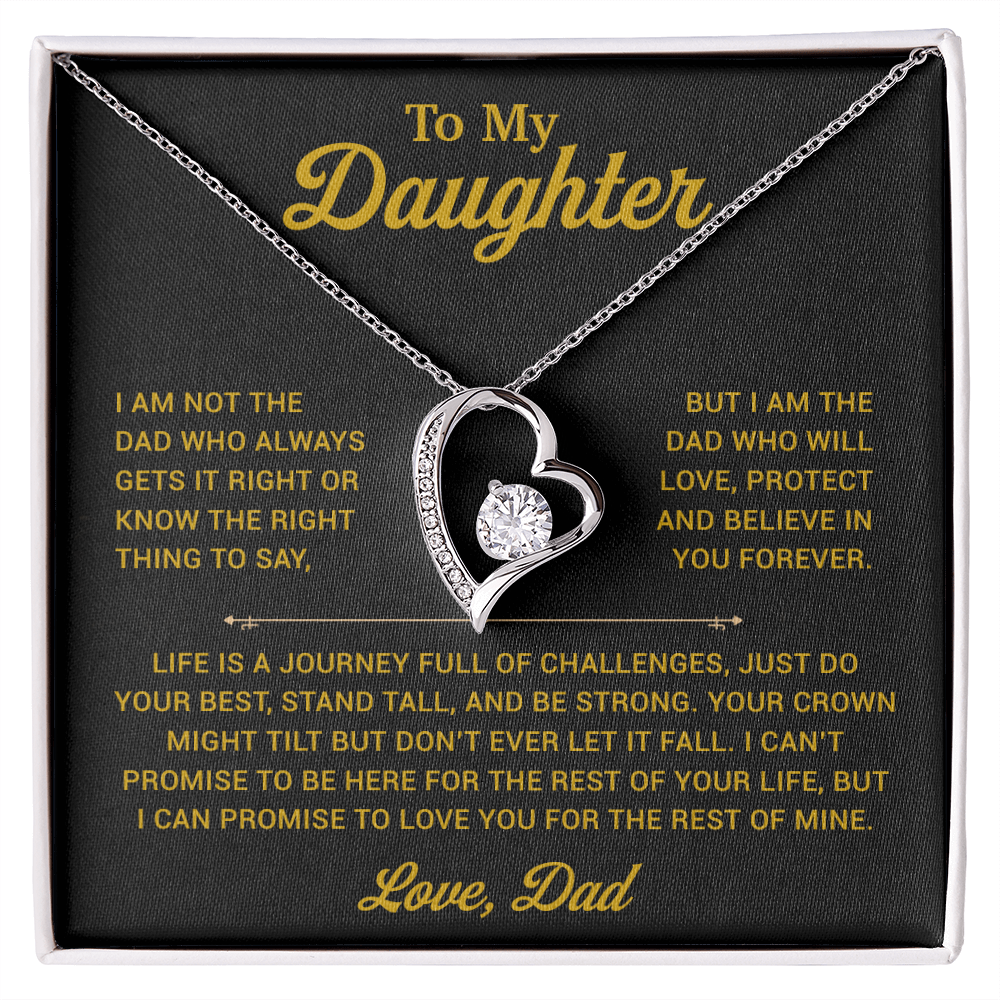 To My Daughter Necklace, Gift for Daughter from Dad, Father Daughter Necklace 24_12_Gold