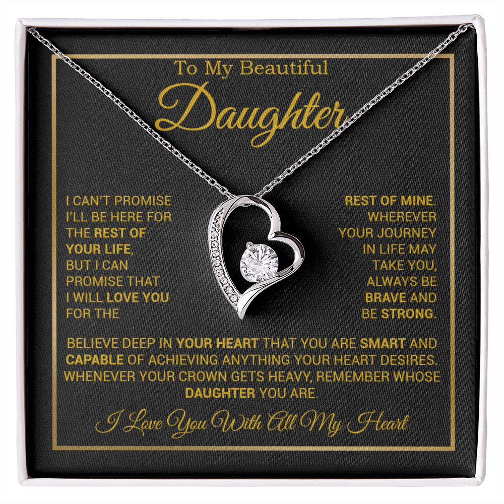 To My Daughter Necklace, Gift for Daughter from Dad And Mom Daughter_Gold