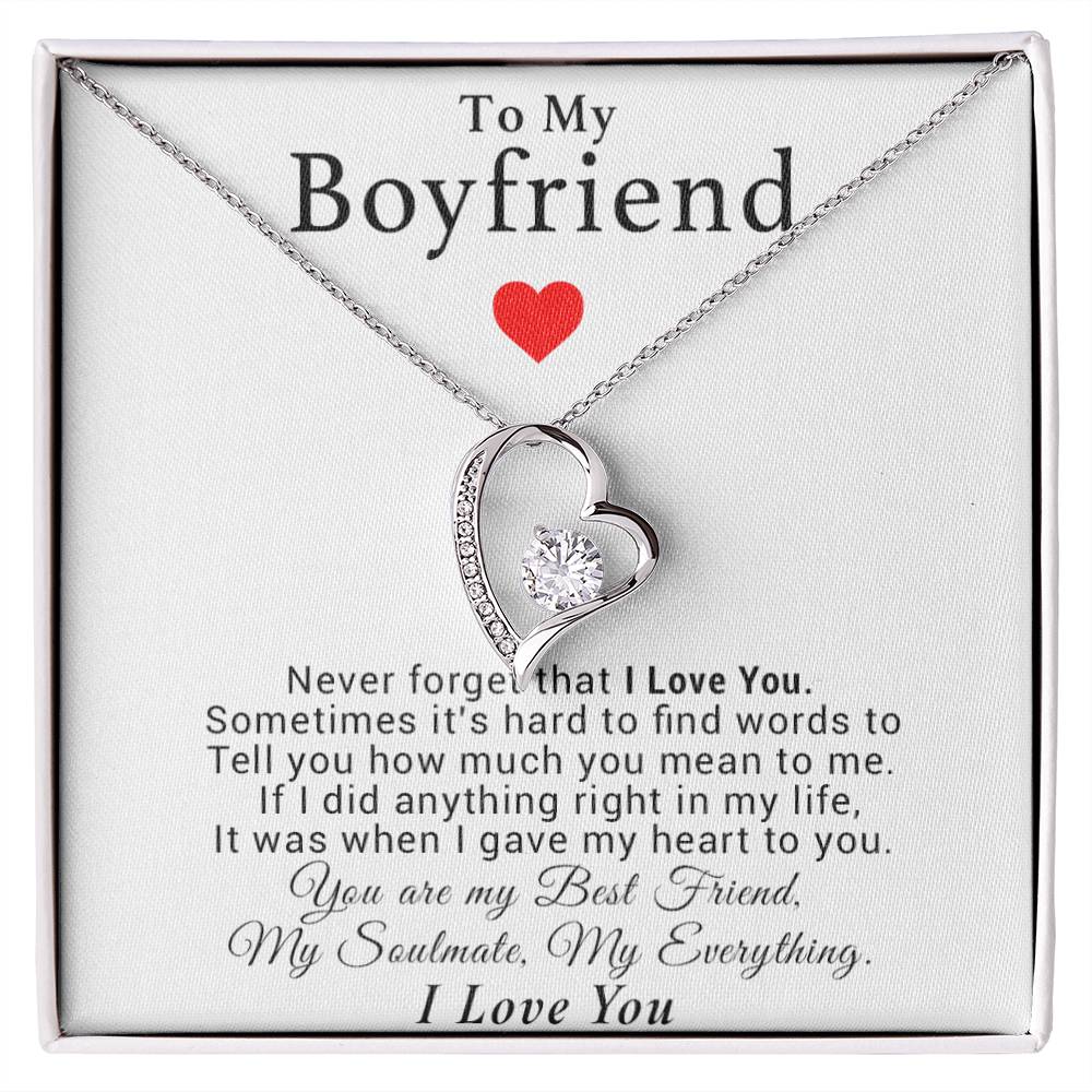 To My Boyfriend Necklace, Birthday Gift from Girlfriend, Anniversary Gift, Valentines Gift