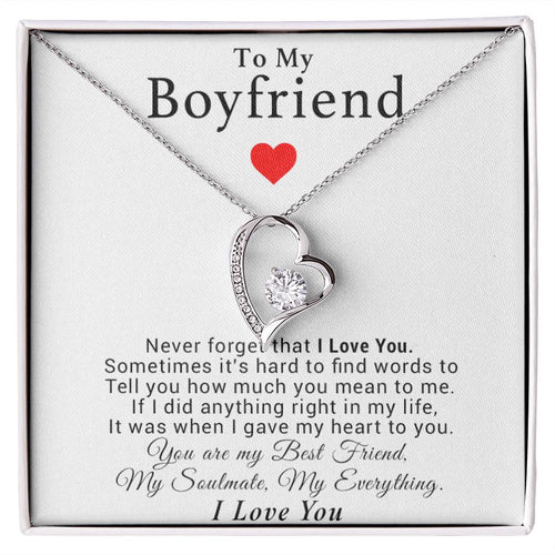 To My Boyfriend Necklace, Birthday Gift from Girlfriend, Anniversary Gift, Valentines Gift