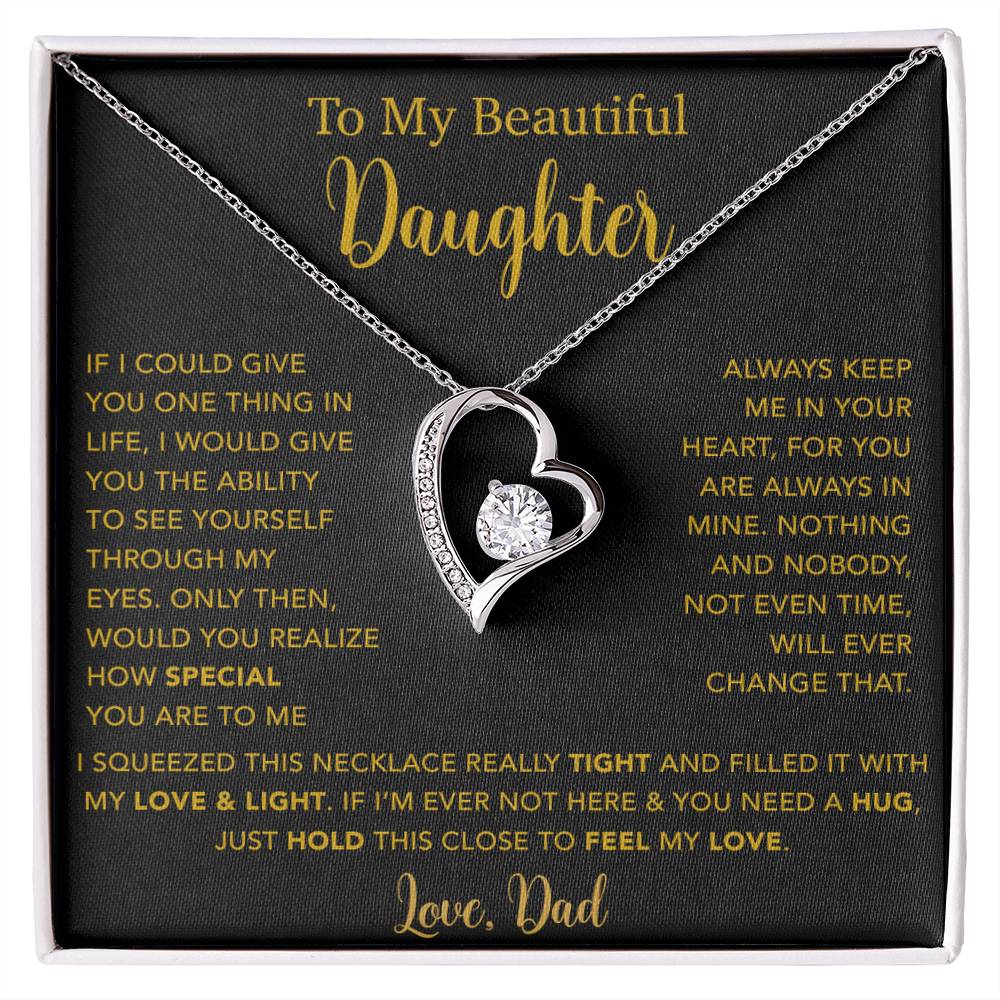 To My Daughter Necklace, Gift for Daughter from Dad, Father Daughter Necklace  4_5_Gold