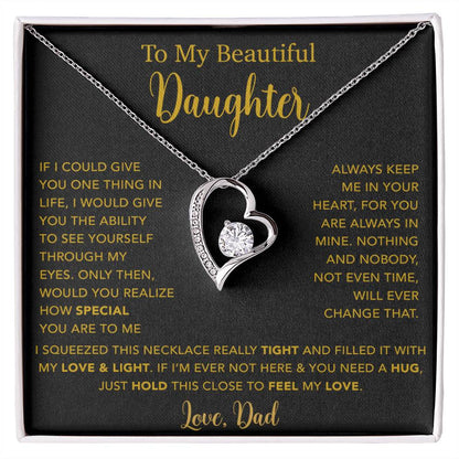 To My Daughter Necklace, Gift for Daughter from Dad, Father Daughter Necklace  4_5_Gold