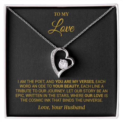 To My Beautiful Wife Necklace, Anniversary Gift, Valentine's Gift for Wife