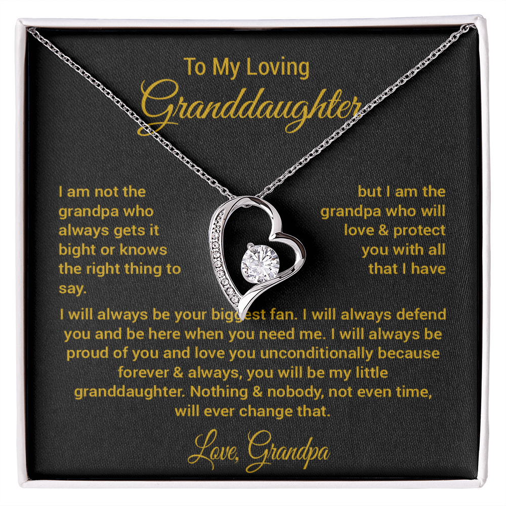 To My Granddaughter Necklace, Xmas Birthday Gift For Granddaughter from Grandpa 1_11_Gold
