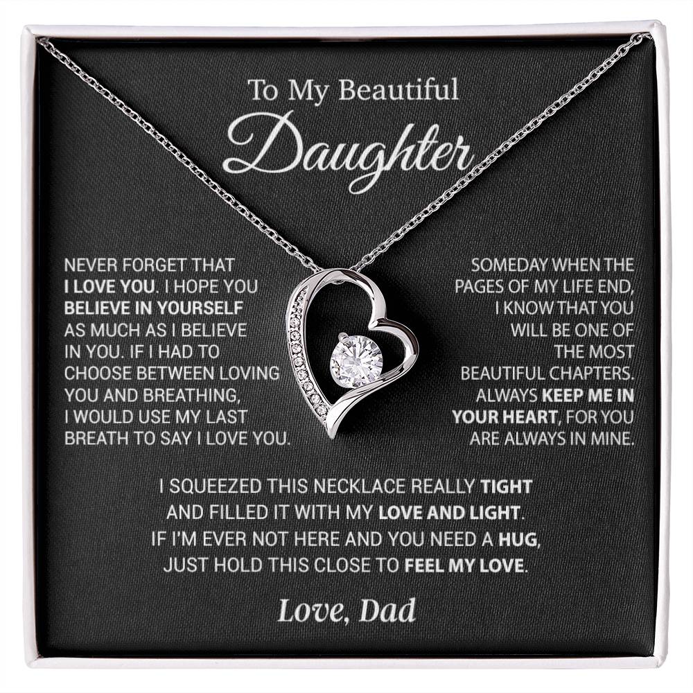 To My Daughter Necklace, Daughter Father Necklace, Daughter Gift From Dad 6_9_Black