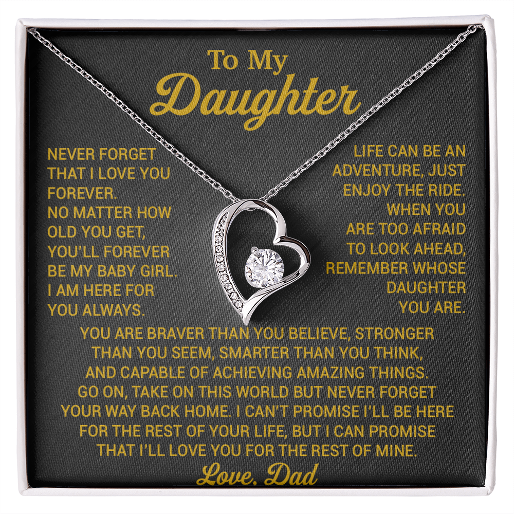 To My Daughter Necklace, Daughter Father Necklace, Daughter Gift From Dad 22_8_Gold