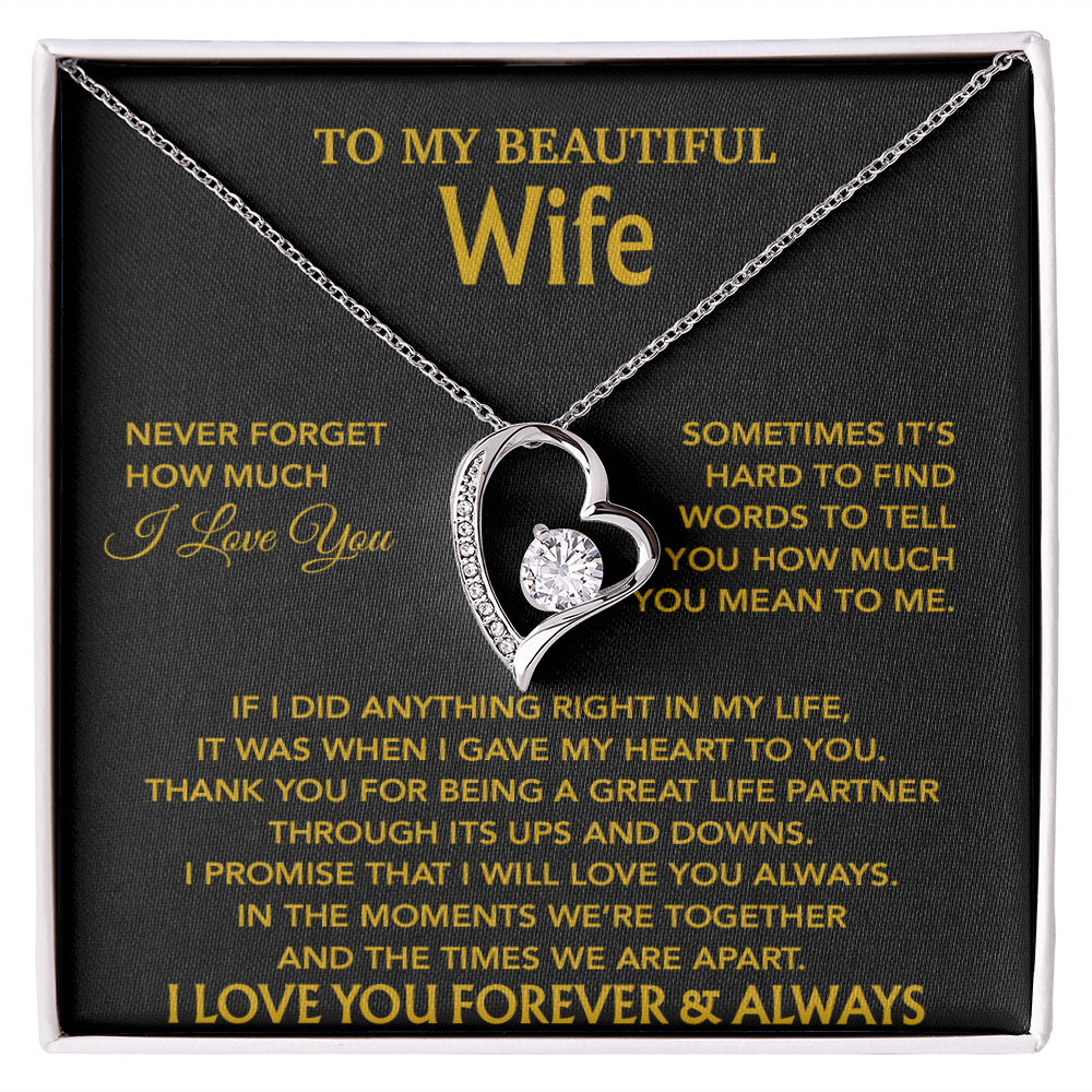 To My Wife Necklace, Christmas Gifts For Wife, Anniversary Cute Gift For Wife_Gold_20_8