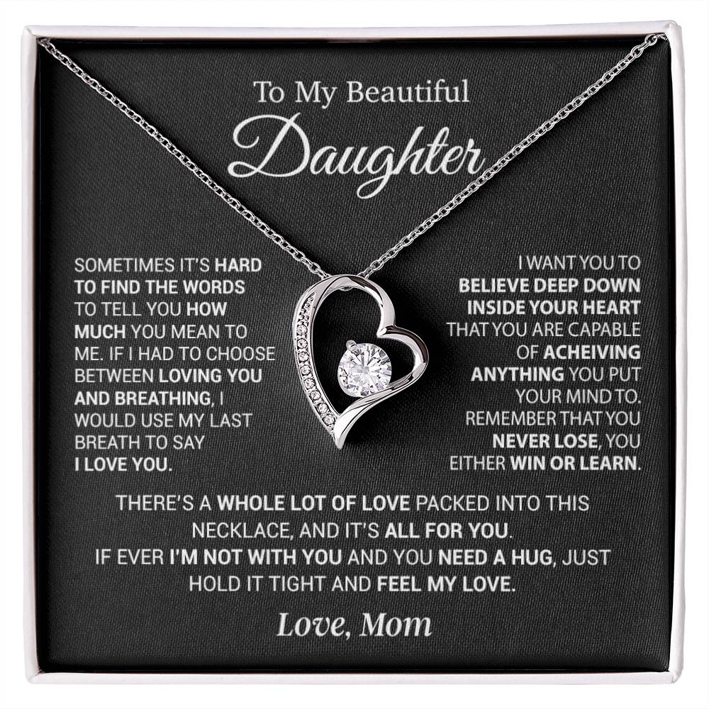 To My Daughter Necklace, Daughter Mother Necklace, Daughter Gift From Mom 5_12_Black