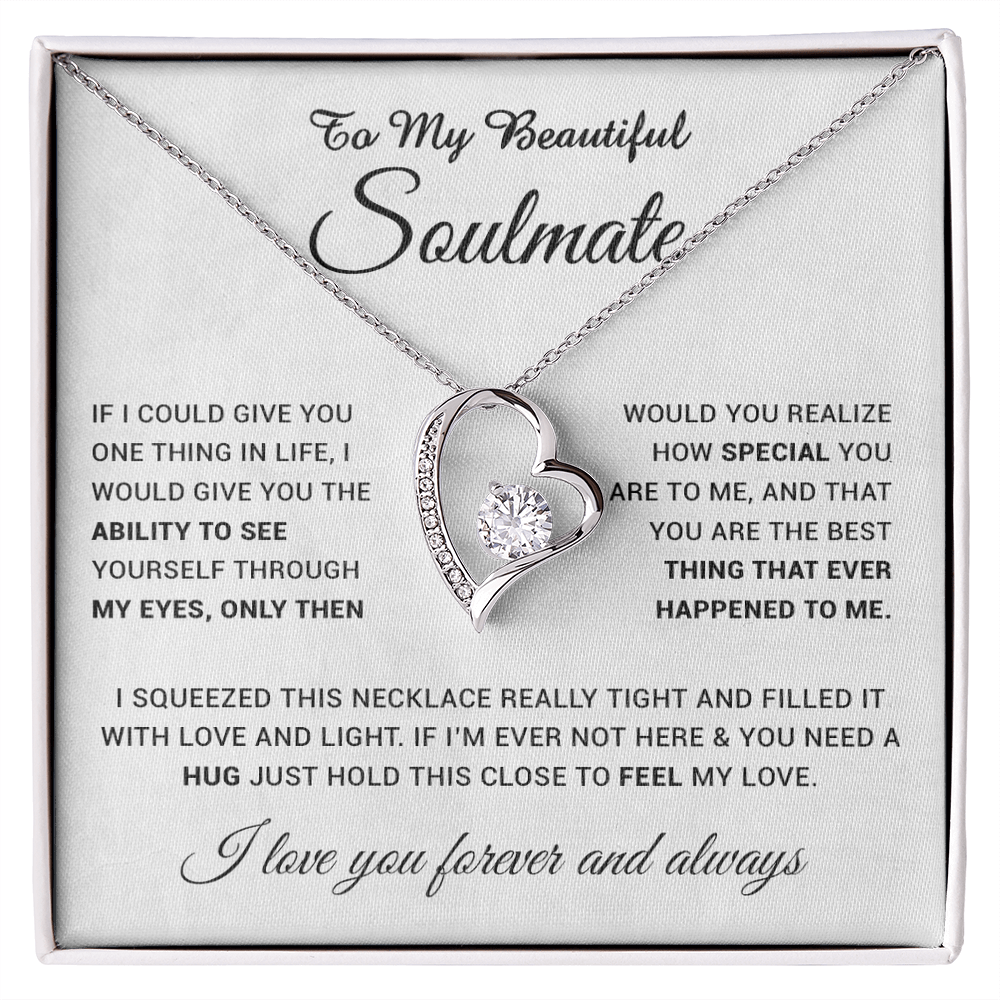 To My Soulmate Necklace, Gift For Soulmate, Anniversary Gift, Birthday Gift 25_4_White