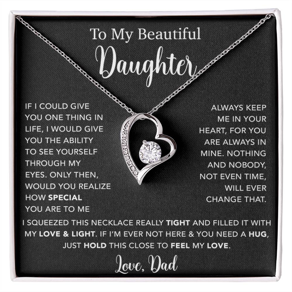 To My Daughter Necklace, Gift for Daughter from Dad, Father Daughter Necklace  4_5_Black