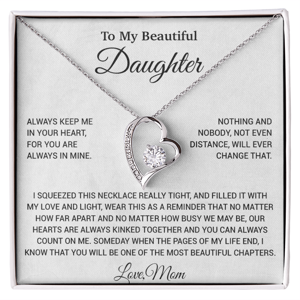 To My Daughter Necklace, Daughter Mother Necklace, Daughter Gift From Mom 9_6_White