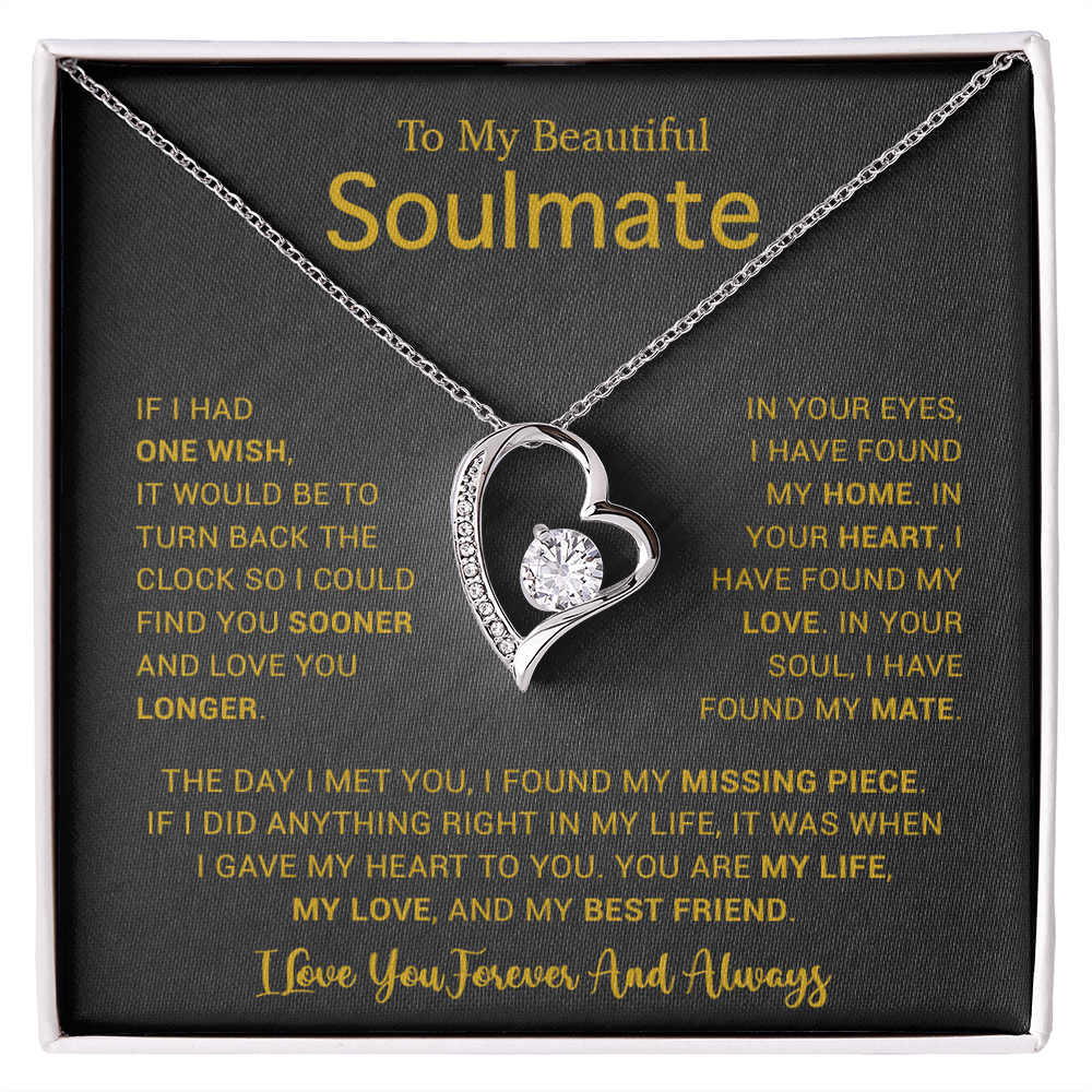 To My Soulmate Necklace, Gift For Soulmate, Anniversary Gift, Birthday Gift 4_5_Gold