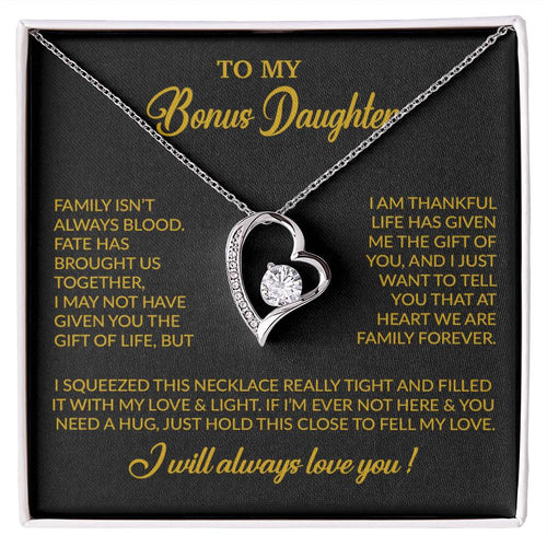 To My Bonus Daughter Necklace, Gift for Bonus Daughter, Step Daughter Birthday 7_11_Gold