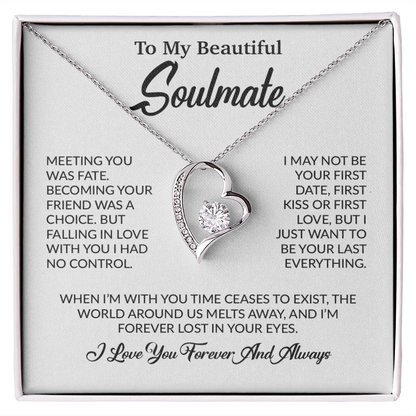To My Soulmate Necklace, Soulmate Gift, Gift For Girlfriend, Christmas Gift 16_10_White