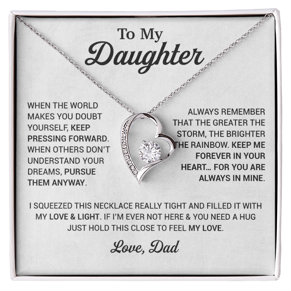 To My Daughter Necklace, Daughter Father Necklace, Daughter Gift From Dad 21_8_White