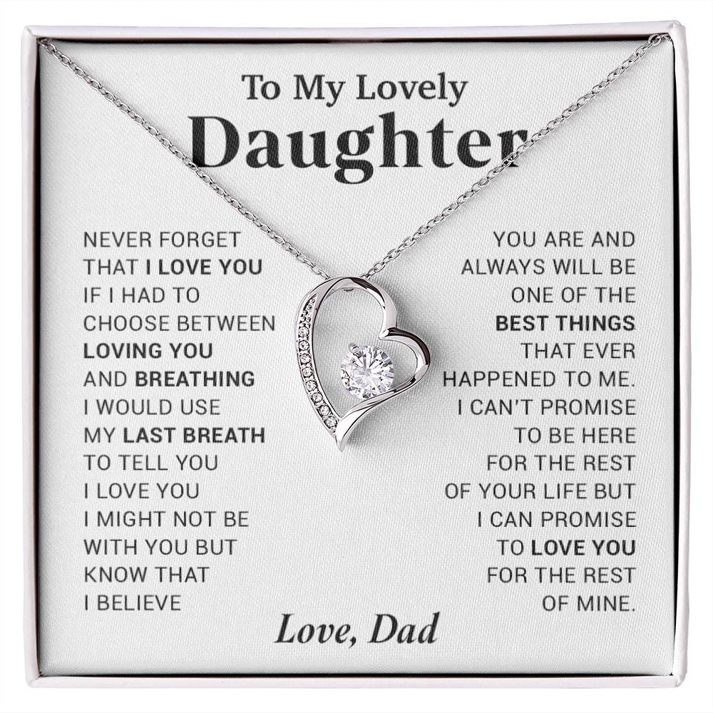 To My Lovely Daughter Necklace, Necklace for Daughter  from Dad, Daughter Necklace, Gift for Daughter