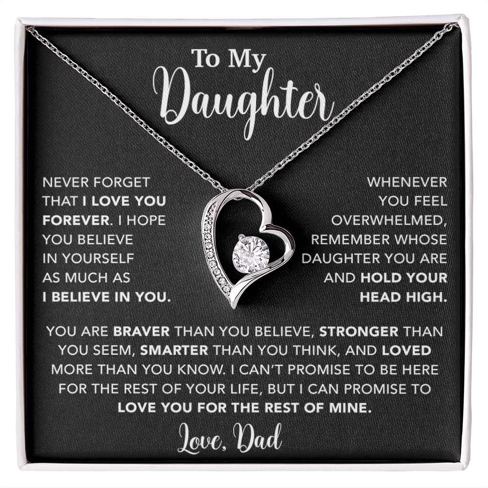 To My Daughter Necklace, Gift for Daughter from Dad, Father Daughter Necklace  9_4_Black