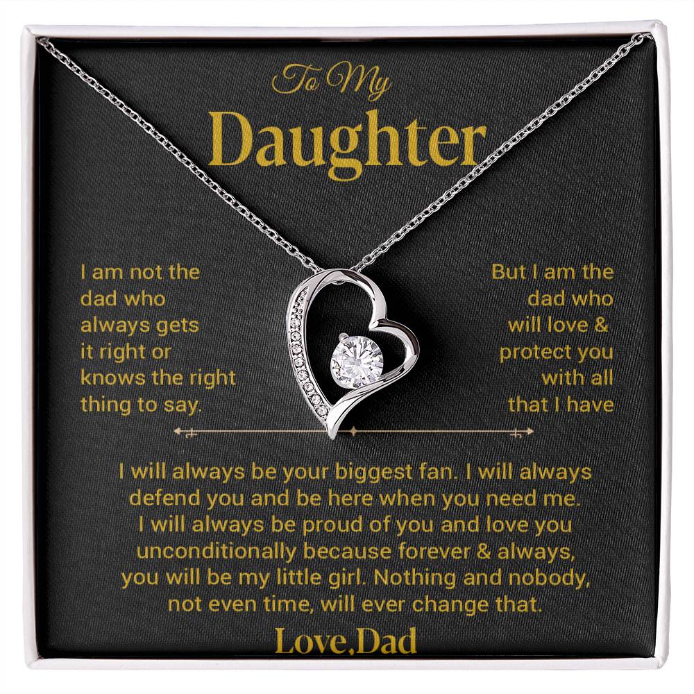 To My Daughter Necklace, Gift for Daughter from Dad, Father Daughter Necklace 21_11_Gold