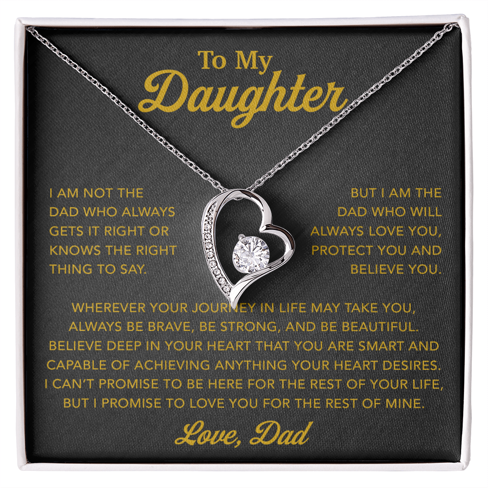 To My Daughter Necklace, Gift for Daughter from Dad, Father Daughter Necklace 13_6_Gold