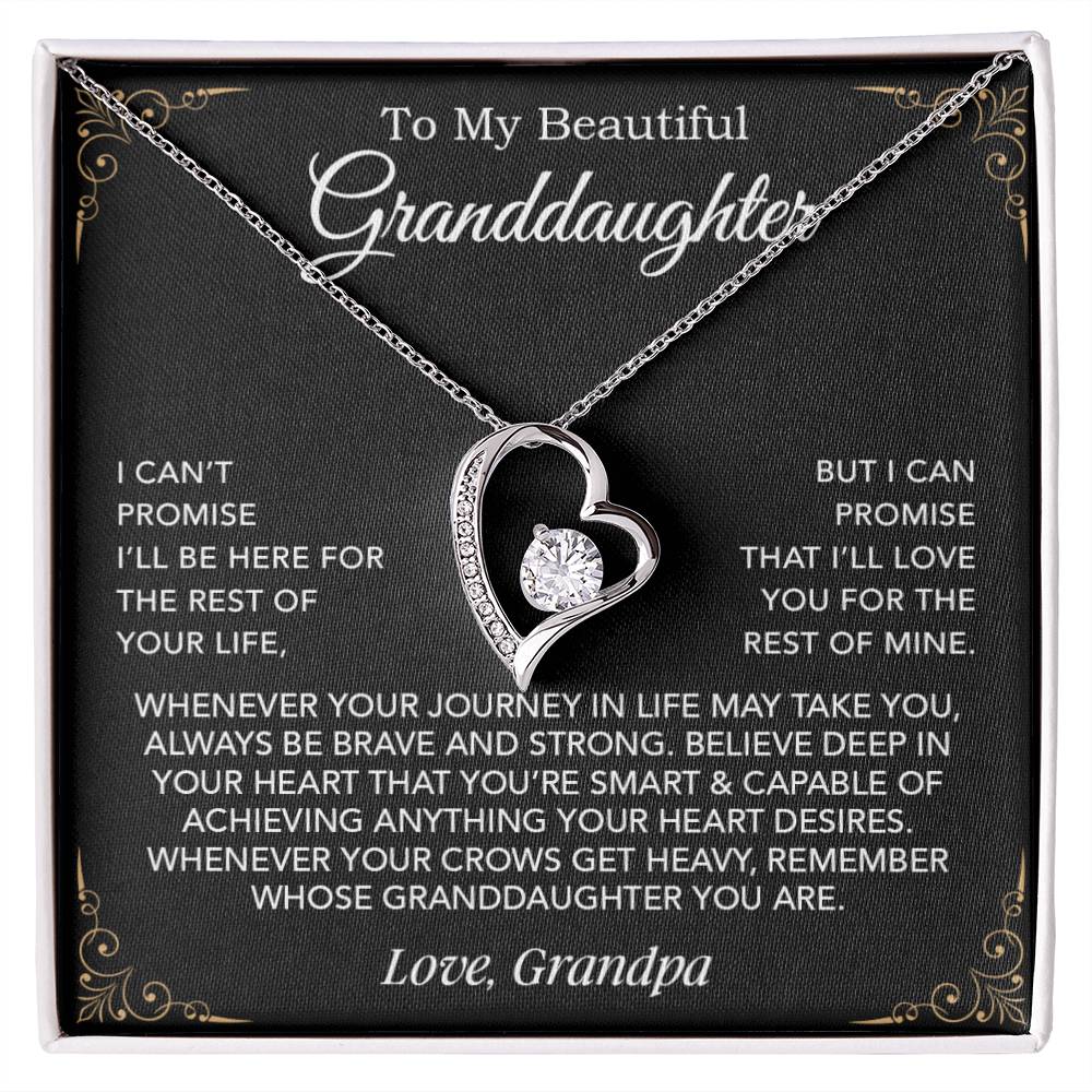 To My Granddaughter Necklace, Xmas Birthday Gift For Granddaughter From Grandpa
