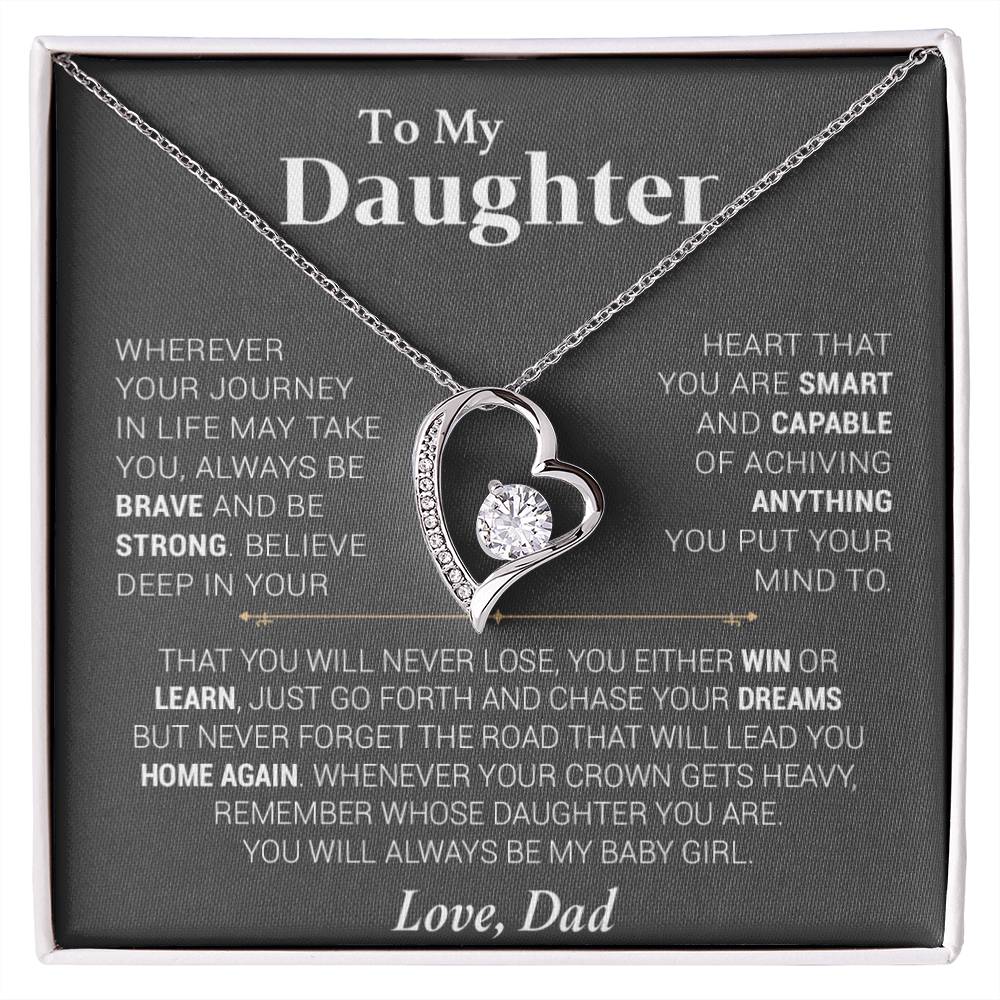 To My Daughter Necklace, Gift for Daughter from Dad, Daughter Father Necklace00