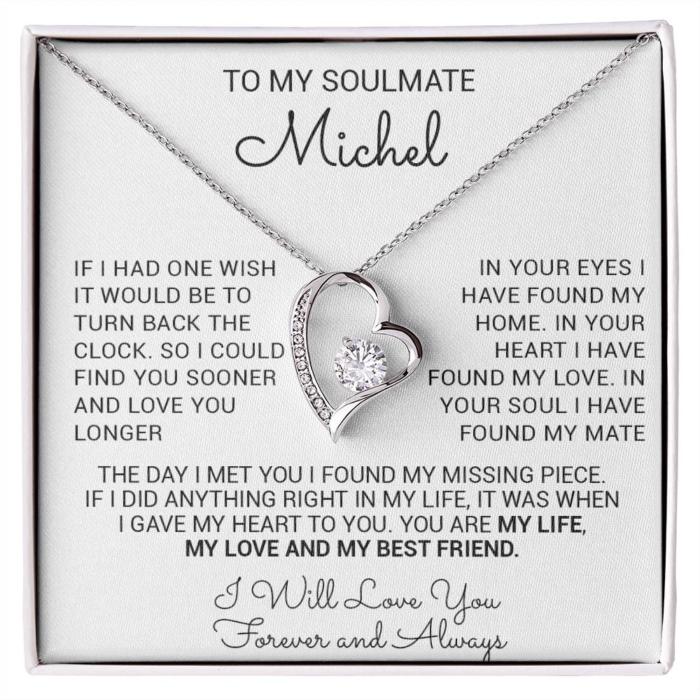 Custom To My Soulmate Necklace, Wife Girlfriend Birthday, Christmas Gift