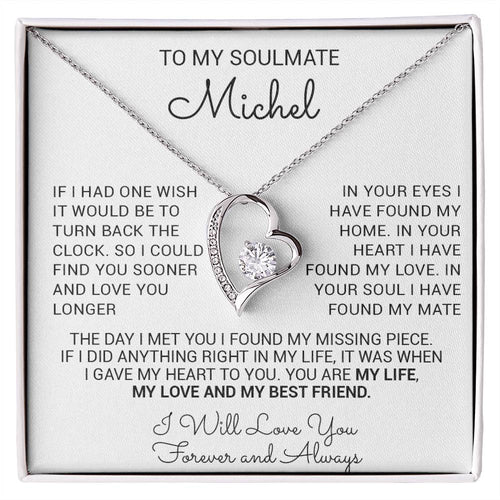 Custom To My Soulmate Necklace, Wife Girlfriend Birthday, Christmas Gift