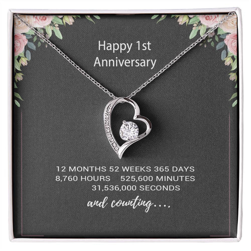 1 Year Anniversary Gift For Wife Necklace, Year Anniversary Gifts,Gift For Girlfriend